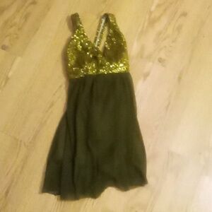 Peridot green dance costume or skating costume